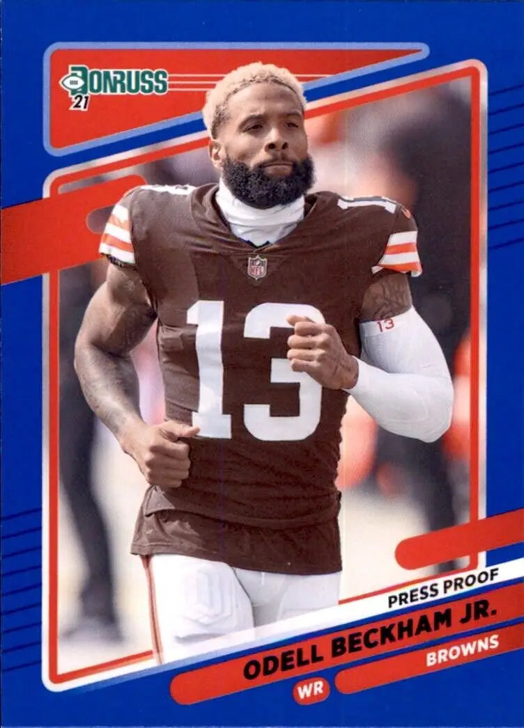 2021 Panini Donruss Odell Beckham Jr Blue Cleveland Browns Football Card #198