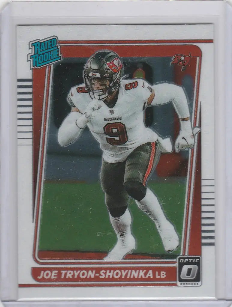 Football trading card of Tampa Bay Buccaneers linebacker Joe Tryon-Shoyinka Panini Donruss Optic