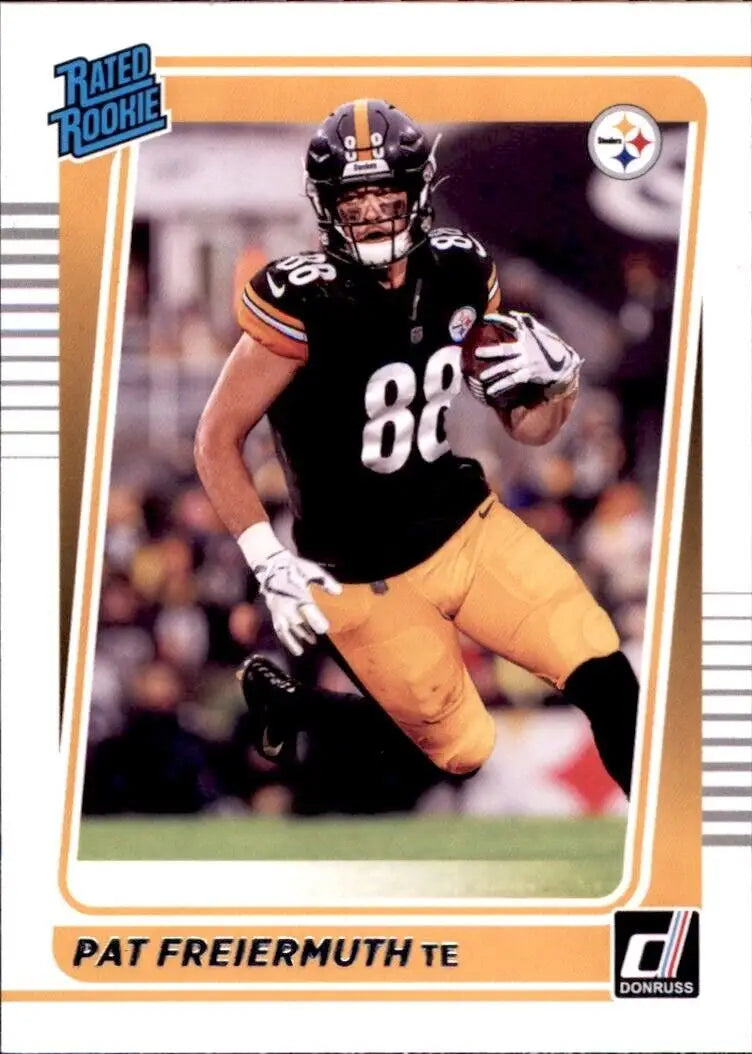 Pat Freiermuth rookie card from 2021 Panini Donruss NFL Pittsburgh Steelers #281