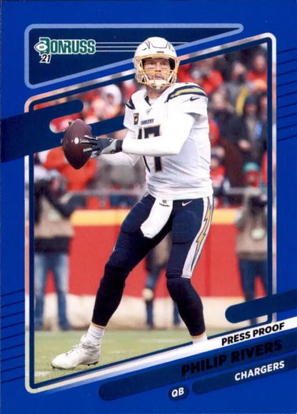 Philip Rivers Blue Los Angeles Chargers NFL Football Card from 2021 Panini Donruss