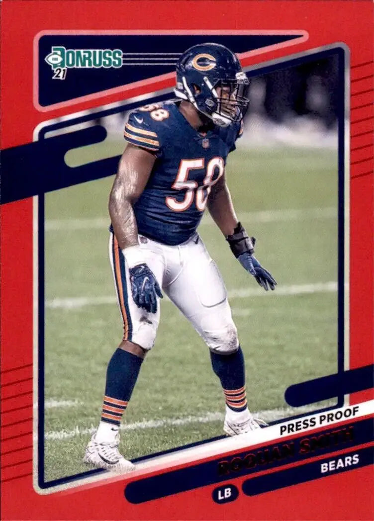 Roquan Smith Red Chicago football trading card from 2021 Panini Donruss #209