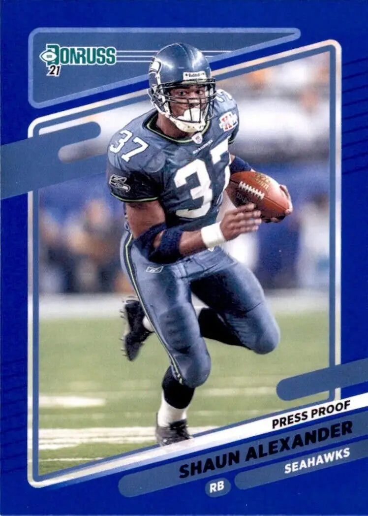 Donruss Shaun Alexander Blue Seattle Seahawks NFL Football Card #36 for collectors