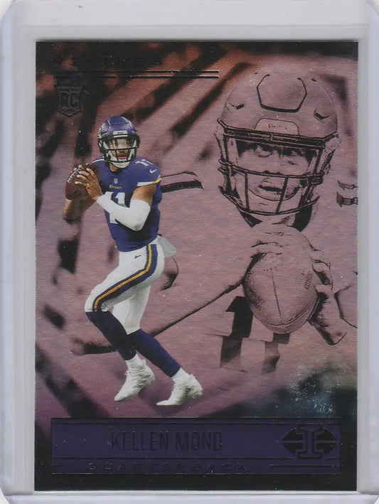 Kellen Mond Minnesota Vikings trading card in blue and purple uniform by Panini Illusions