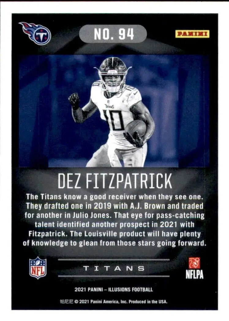 2021 Panini Illusions Dez Fitzpatrick Rookie Tennessee Titans Football Card NM