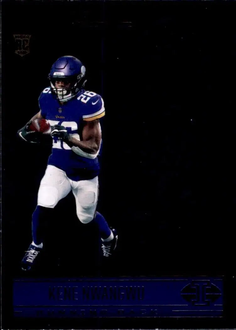 Football player in action featuring Kene Nwangwu Sapphire Rookie from Panini Illusions