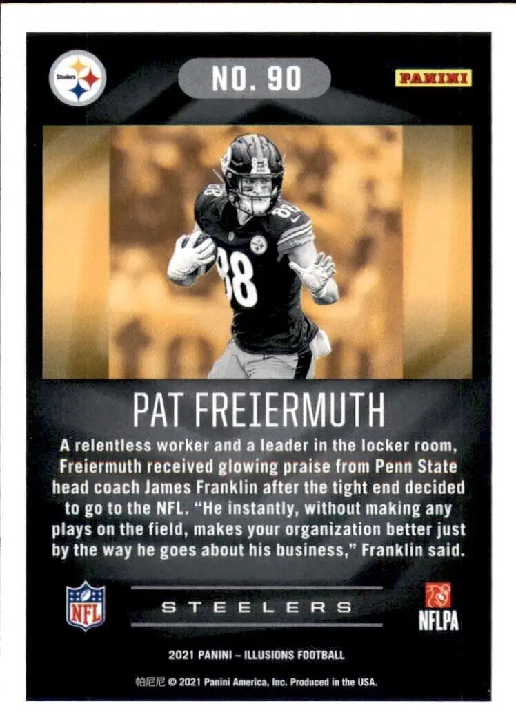 Pat Freiermuth Rookie card from 2021 Panini Illusions Pittsburgh Steelers NFL collection