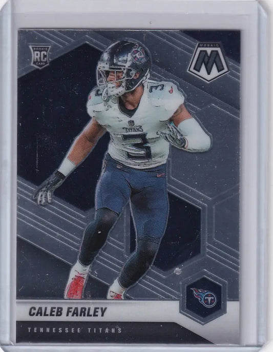 Football trading card of Caleb Farley Tennessee Titans from 2021 Panini Mosaic