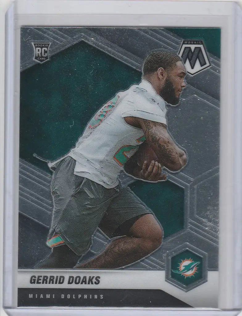 Football trading card of Gerrid Doaks from Miami Dolphins in Panini Mosaic series