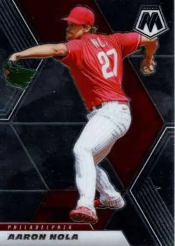 2021 Panini Mosaic Aaron Nola baseball card showcasing original gloss and NM-MT condition