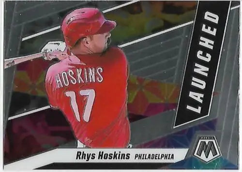 Rhys Hoskins baseball card in original gloss from 2021 Panini Mosaic NM-MT Phillies