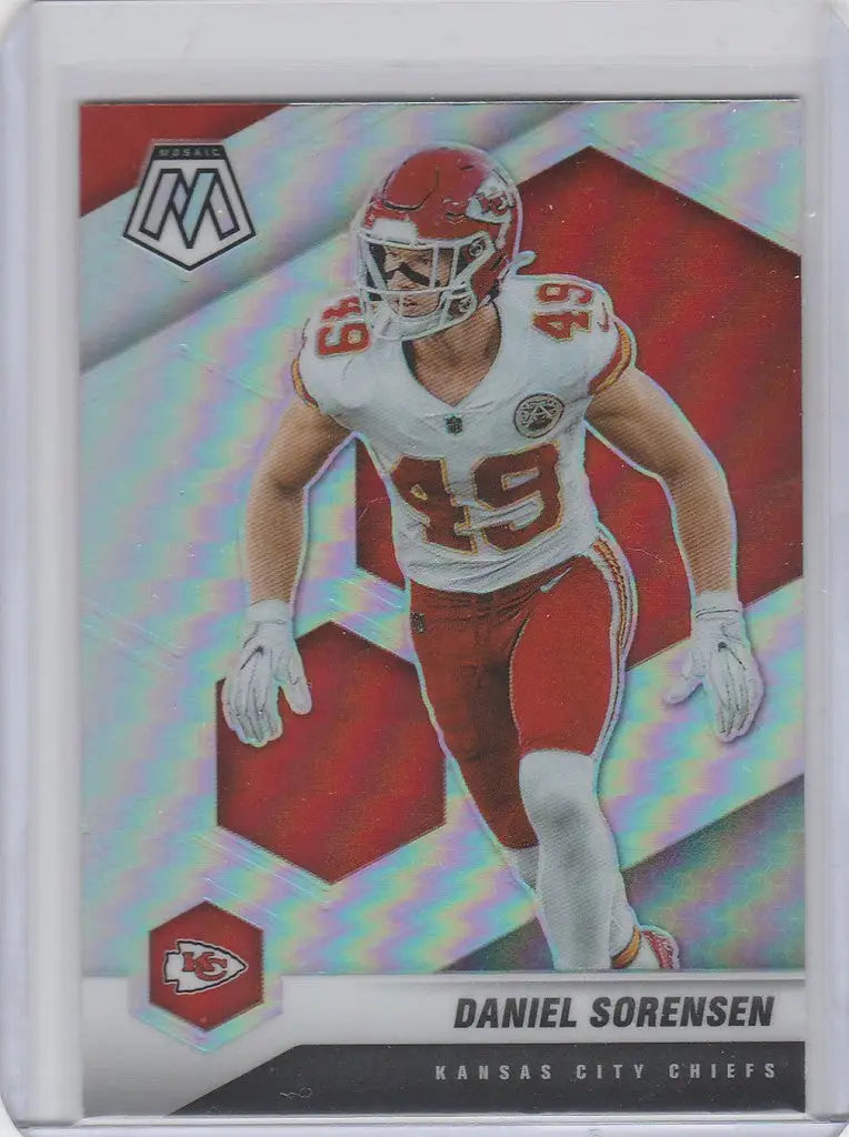 Daniel Sorensen Kansas City Chiefs trading card from Panini Mosaic Prizm 2021