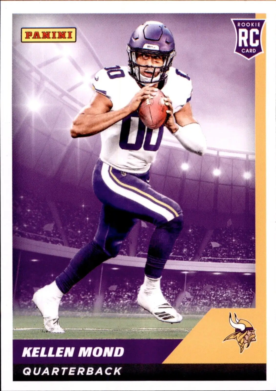 Kellen Mond rookie card from 2021 Panini NFL Sticker and Card #98 Minnesota Vikings