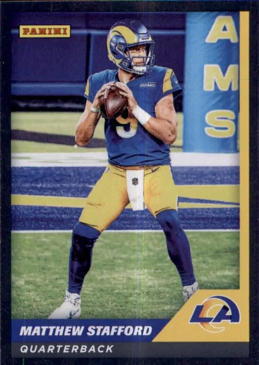 Matthew Stafford Silver Los Angeles Rams Panini NFL Sticker Card #62