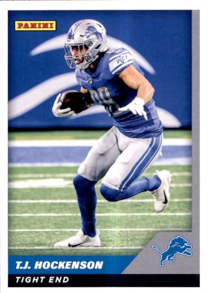 T.J. Hockenson Detroit Lions football card from 2021 Panini NFL Sticker collection