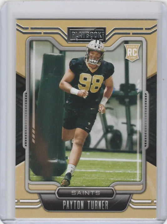 Football trading card of Payton Turner from 2021 Panini Playbook New Orleans Saints