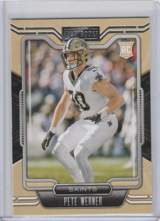 Football trading card of Pete Werner from the 2021 Panini Playbook New Orleans Saints