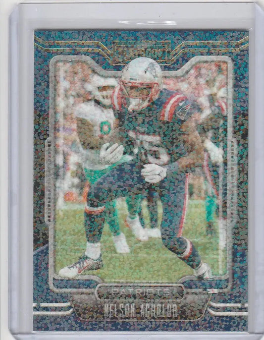 Holographic Panini Playbook Speckle card of Nelson Agholor in dark jersey number 10