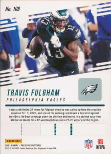 2021 Panini Prestige #108 Travis Fulgham NM-MT Eagles original gloss football trading card