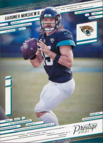 Gardner Minshew II football card with original gloss, 2021 Panini Prestige NM-MT Jaguars