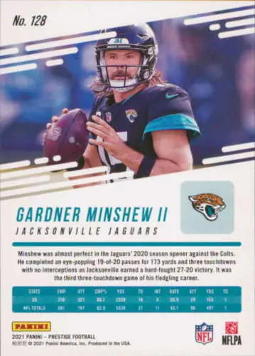 Gardner Minshew II football card 2021 Panini Prestige original gloss NM-MT Jaguars