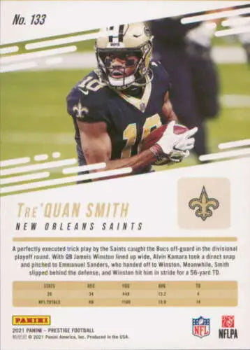 Tre’Quan Smith football card from 2021 Panini Prestige featuring original gloss