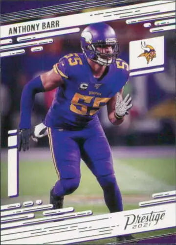 Anthony Barr football card from 2021 Panini Prestige with original gloss finish