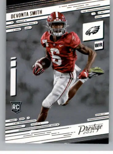 DeVonta Smith 2021 Panini Prestige Rookie Card with original gloss, ID:39574