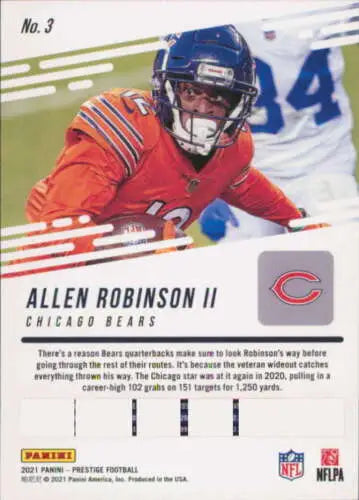 2021 Panini Prestige #3 Allen Robinson II NM-MT Bears football card with original gloss