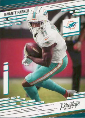 2021 Panini Prestige #63 DeVante Parker football card with original gloss, NM-MT condition