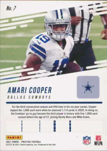 Amari Cooper football card 2021 Panini Prestige with original gloss NM-MT condition