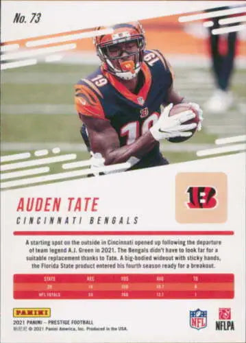 Auden Tate football card 2021 Panini Prestige #73 NM-MT Bengals original gloss quality