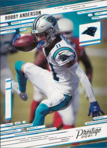 Robby Anderson football card 2021 Panini Prestige ID39502 featuring original gloss finish