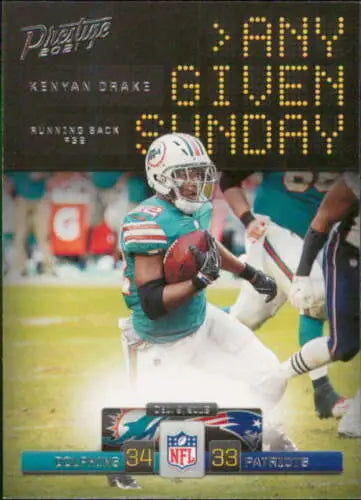 Kenyan Drake football card featuring original gloss from 2021 Panini Prestige Any Given Sunday