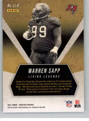 Warren Sapp football card from 2021 Panini Prestige with original gloss for collectors