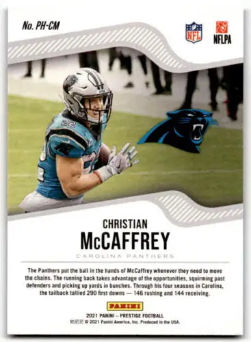 2021 Panini Prestige Power House #11 Christian McCaffrey football card in original gloss