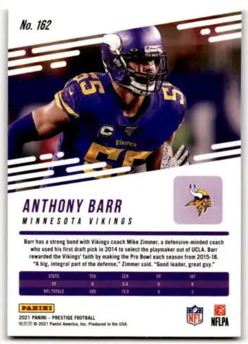 Anthony Barr 2021 Panini Prestige Xtra Points Sunburst football card original gloss