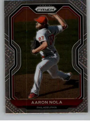 Aaron Nola 2021 Panini Prizm baseball card with original gloss, NM-MT condition