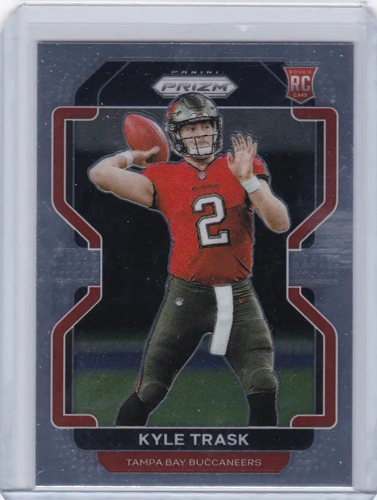 Kyle Trask throwing stance on 2021 Panini Prizm #339 Tampa Bay Buccaneers card