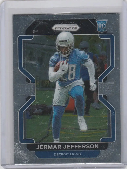 Football trading card of Jermar Jefferson Detroit Lions from Panini Prizm 2021