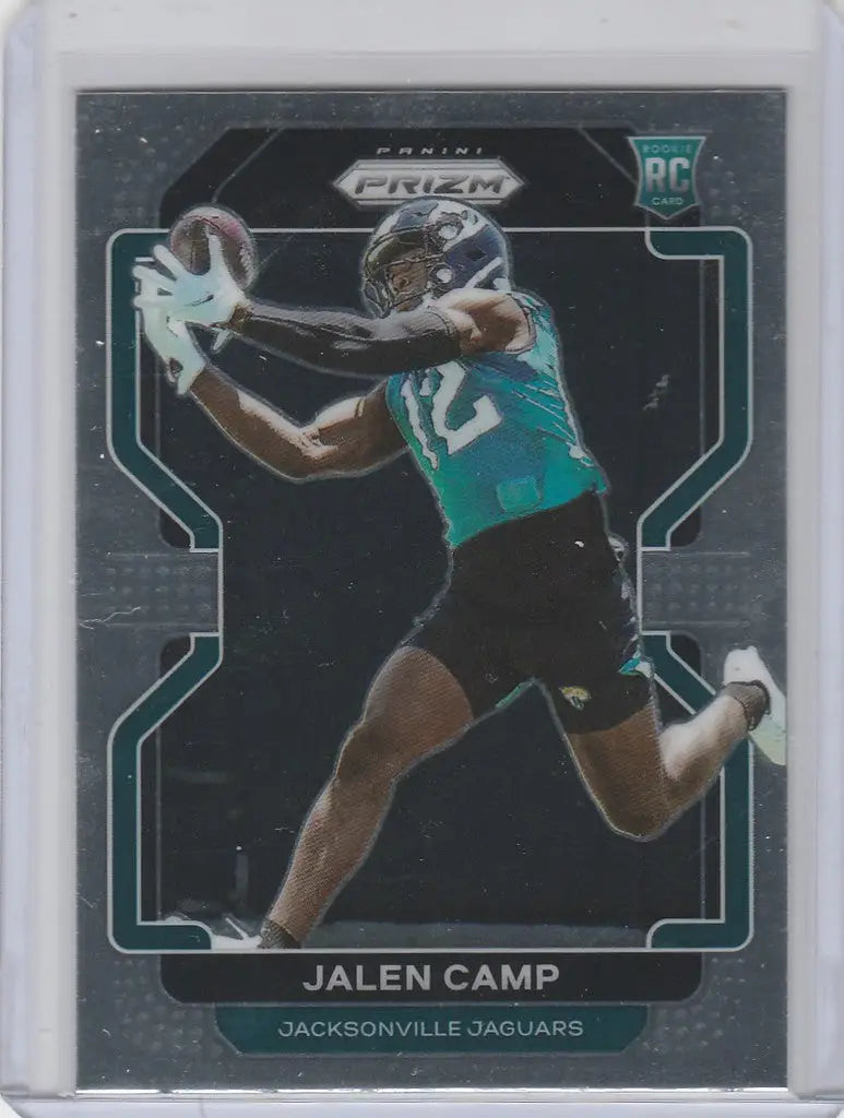 Football trading card of Jalen Camp Jacksonville catching a pass from Panini Prizm