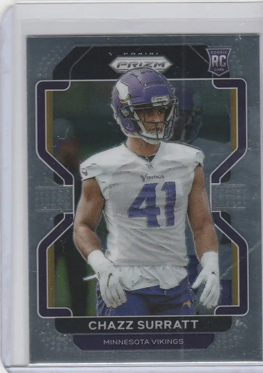 Football trading card of Chazz Surratt Minnesota Vikings, 2021 Panini Prizm #419