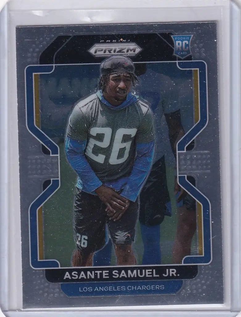 Football trading card of Asante Samuel Los Angeles Chargers jersey number 26