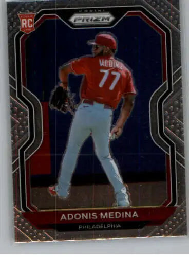 Adonis Medina 2021 Panini Prizm baseball card with original gloss for Phillies fans