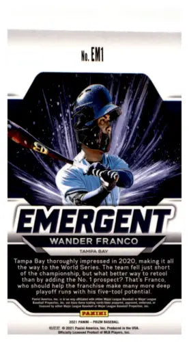 Wander Franco baseball card in 2021 Panini Prizm Emergent NM-MT original gloss design