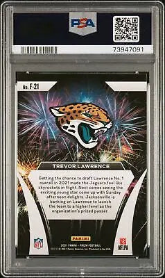 Graded 2021 Prizm Fireworks Trevor Lawrence Football Card PSA 10 for collectors