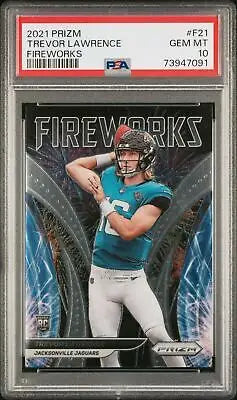 Graded 2021 Panini Prizm Fireworks Trevor Lawrence Football Card PSA 10