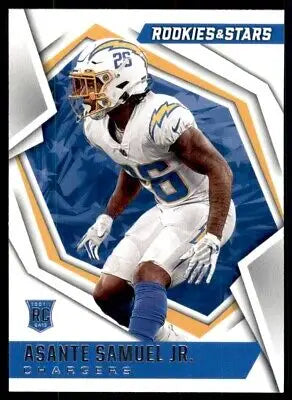 Asante Samuel Jr. football card from 2021 Panini Rookies & Stars Los Angeles Chargers