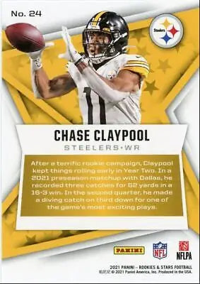 Chase Claypool football card from Panini Rookies & Stars Pittsburgh Steelers #24