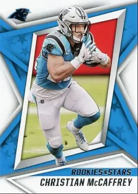 Football card of Christian McCaffrey from 2021 Panini Rookies & Stars collection