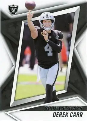 Derek Carr football card from 2021 Panini Rookies & Stars Las Vegas Raiders #72